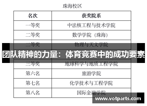 团队精神的力量：体育竞赛中的成功要素